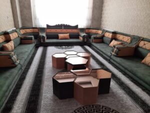 Charcoal and Rose Wood Detail Majlis