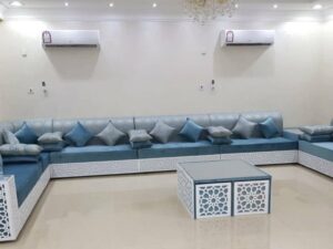 Blue and White Wood Detail Majlis