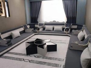 Grey and White Modern Floor Majlis