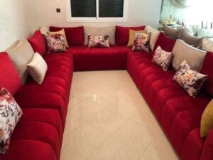 Red Contemporary Raised Majlis