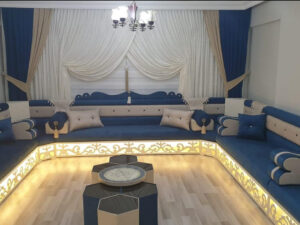 Navy Blue Upholstered Majlis