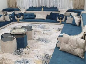 Teal Blue Raised Majlis