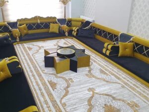 Mustard and Navy Raised Majlis
