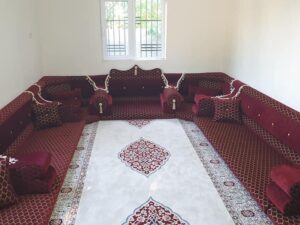 Burgundy Traditional Floor Majlis