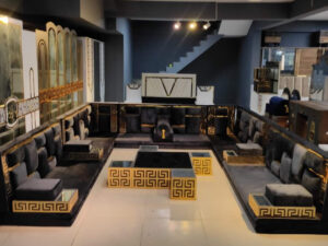 Black and Gold Greek Wood Trim Majlis